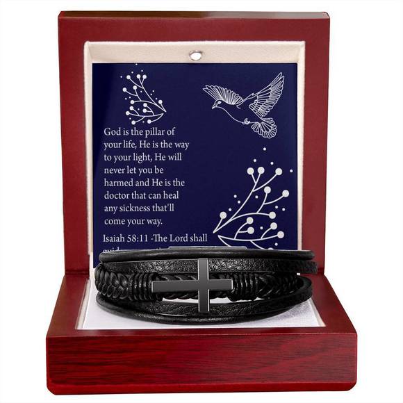Accessories Get Well Isaiah 5811 Mens Stainless Steel Vegan Leather Accessories get well isaiah 5811 mens stainless steel vegan leather